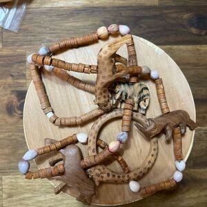 Wooden Animal Bead Necklace